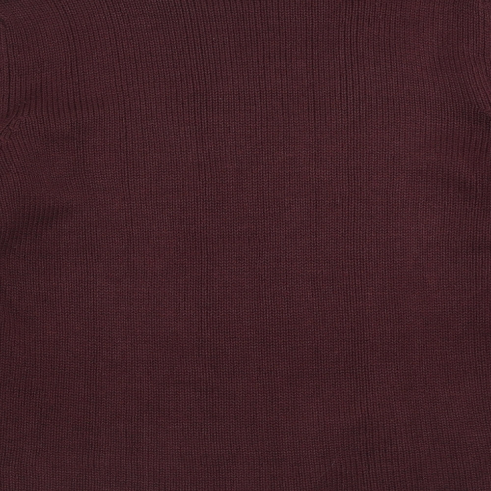 BM Womens Purple Crew Neck  Acrylic Pullover Jumper Size M