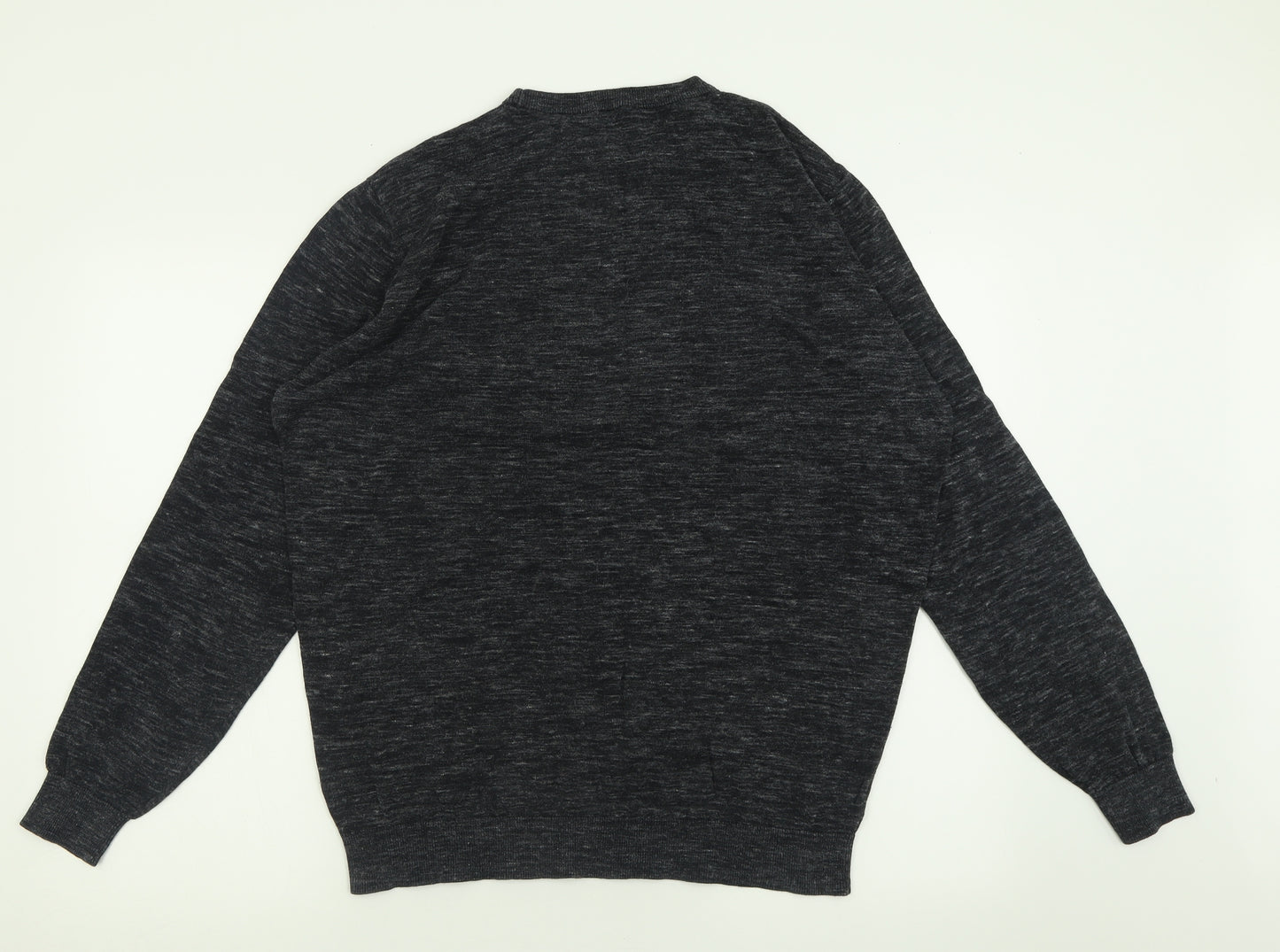 George Mens Black Crew Neck  Cotton Pullover Jumper Size XL