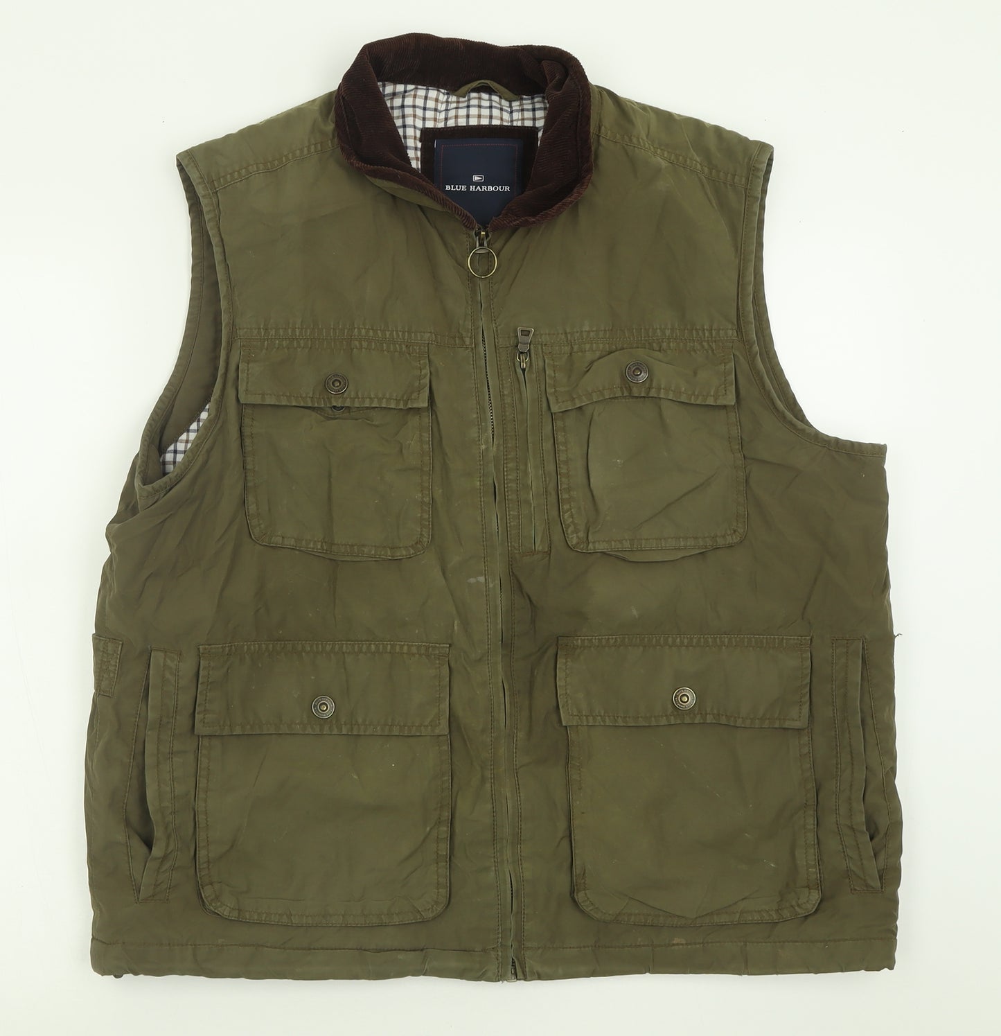 Blue Harbour Mens Green   Gilet Jacket Size L  Zip