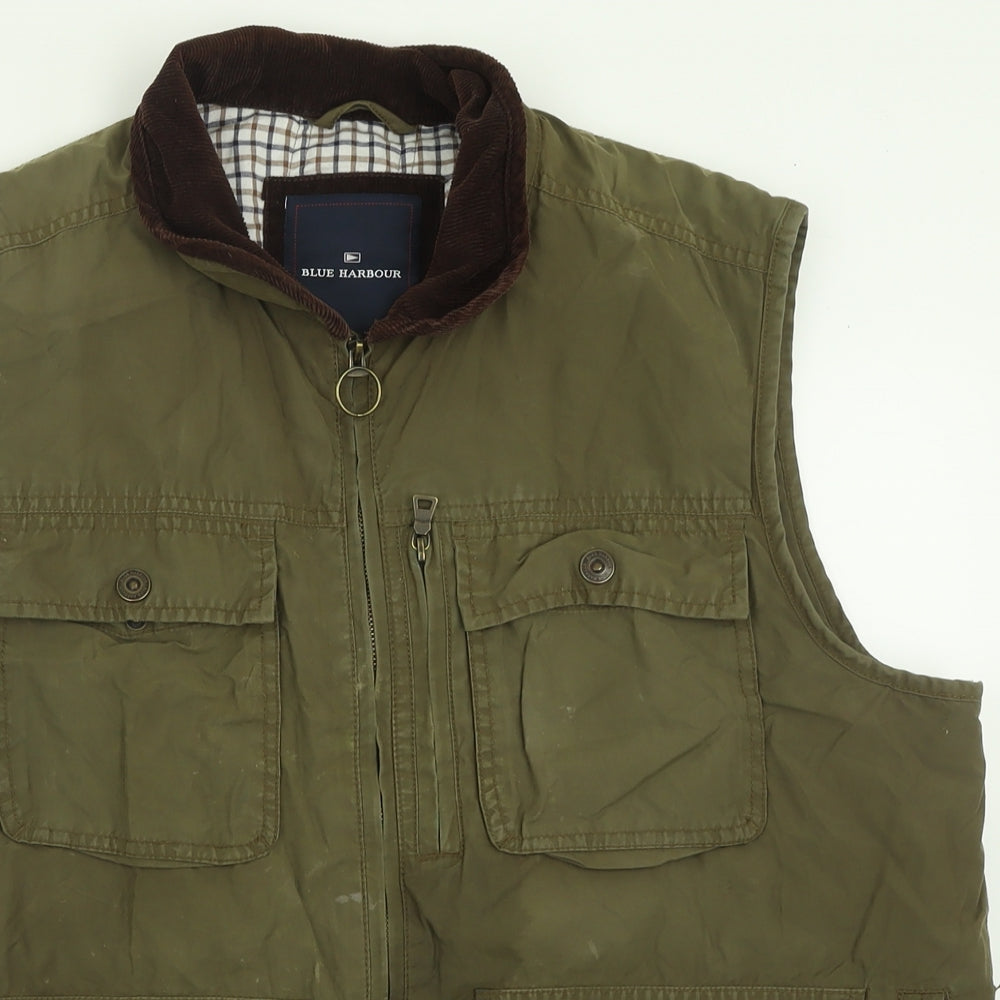Blue Harbour Mens Green   Gilet Jacket Size L  Zip