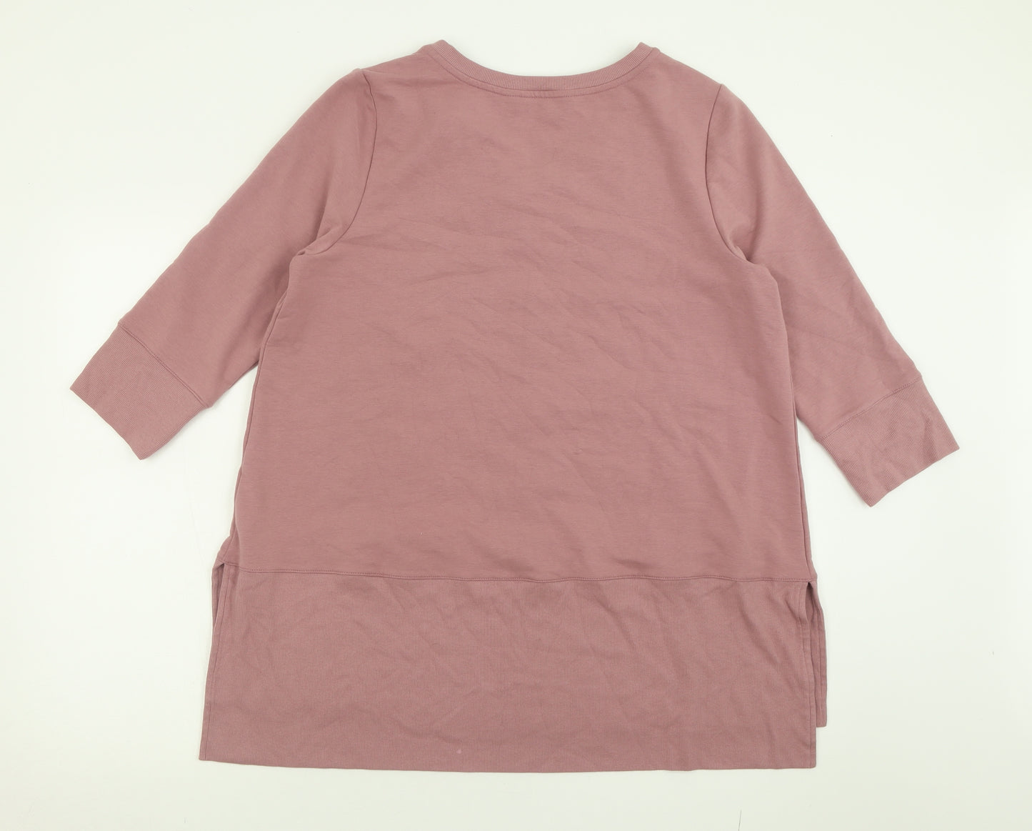 H by Halston Womens Pink  Cotton Pullover Sweatshirt Size XL  Pullover