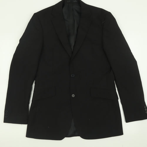 suit direct Mens Black  Polyester Jacket Suit Jacket Size 38
