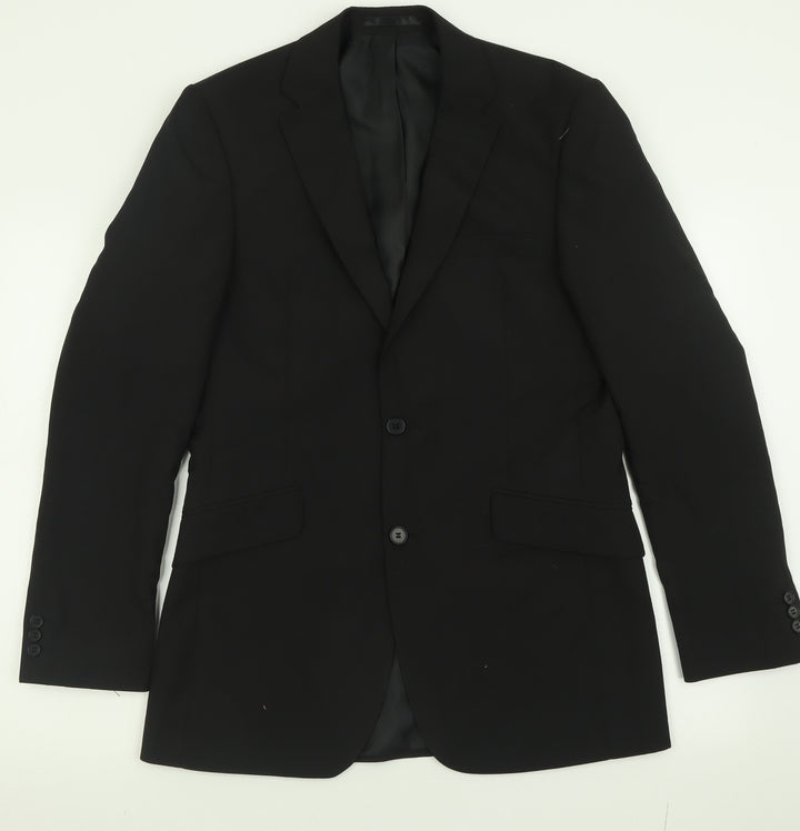 suit direct Mens Black Polyester Jacket Suit Jacket Size 38