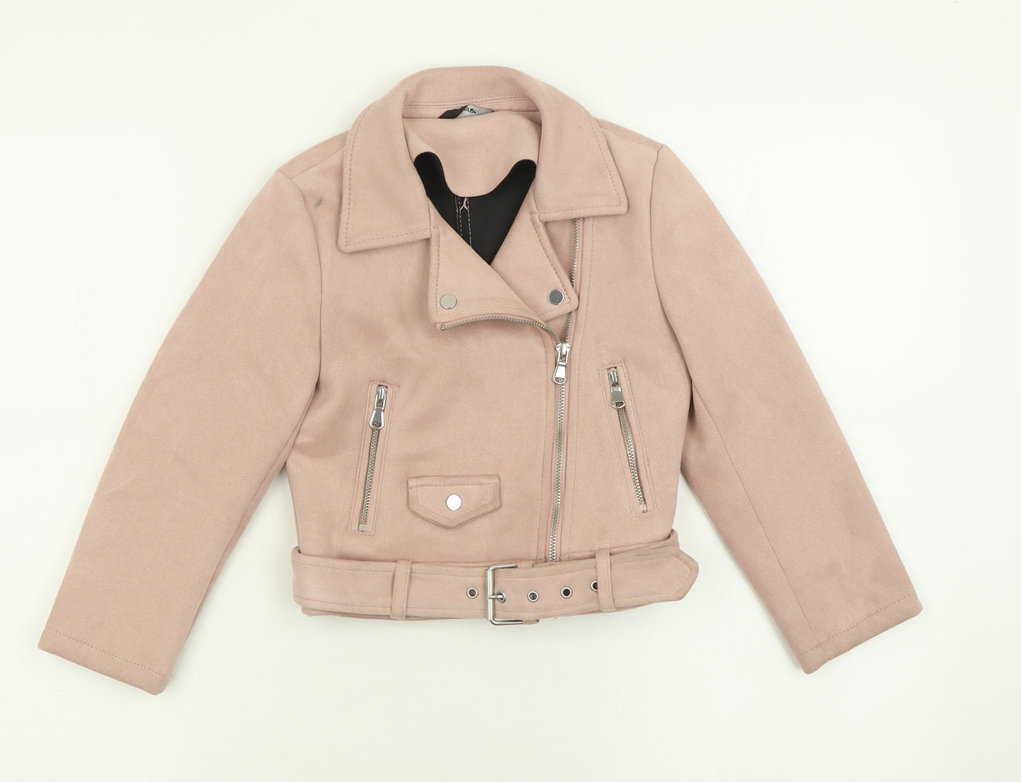 George Girls Pink   Biker Jacket Size 5-6 Years  Zip
