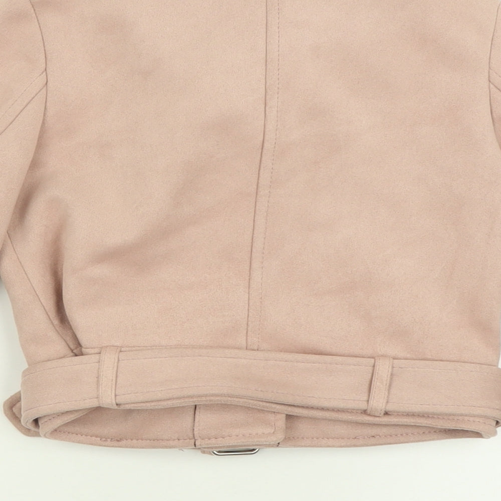 George Girls Pink   Biker Jacket Size 5-6 Years  Zip