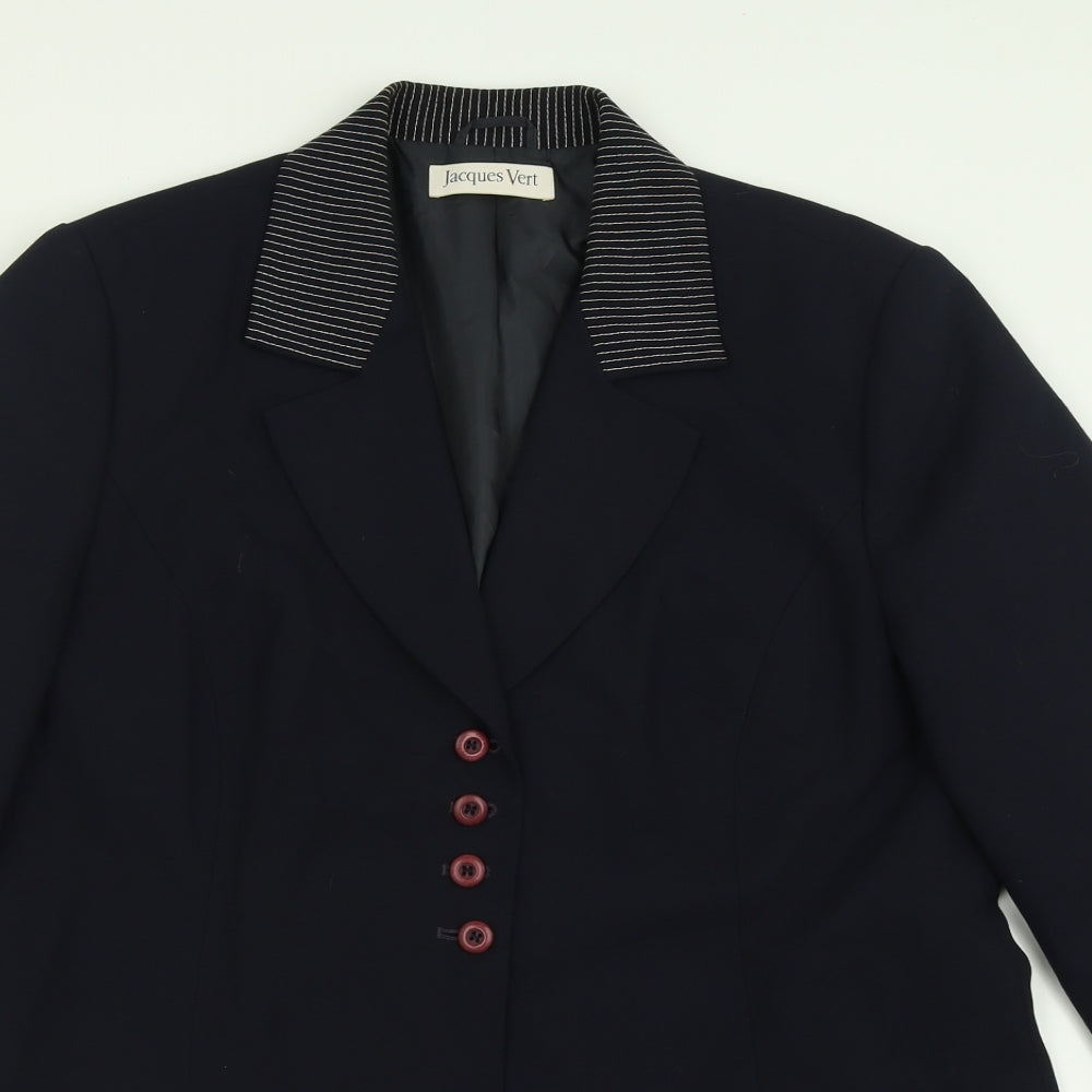 Jacques Vert Womens Blue   Jacket Blazer Size 18  Button