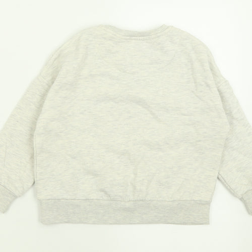 Marks and Spencer Girls Grey  Cotton Pullover Sweatshirt Size 4-5 Years  Pullover - Percy Pig Christmas