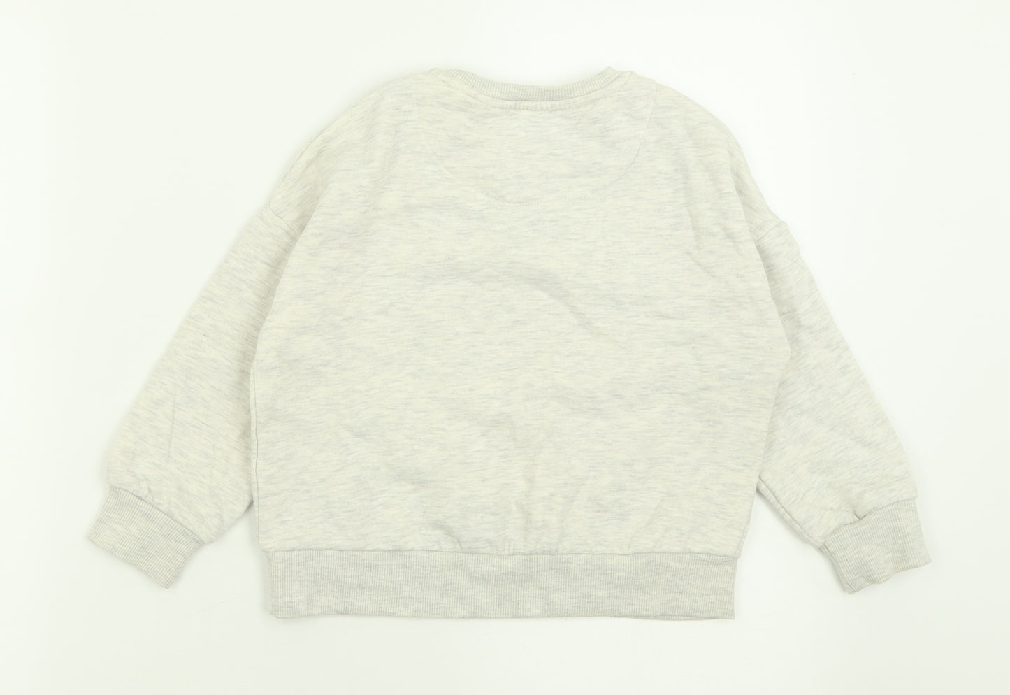 Marks and Spencer Girls Grey  Cotton Pullover Sweatshirt Size 4-5 Years  Pullover - Percy Pig Christmas