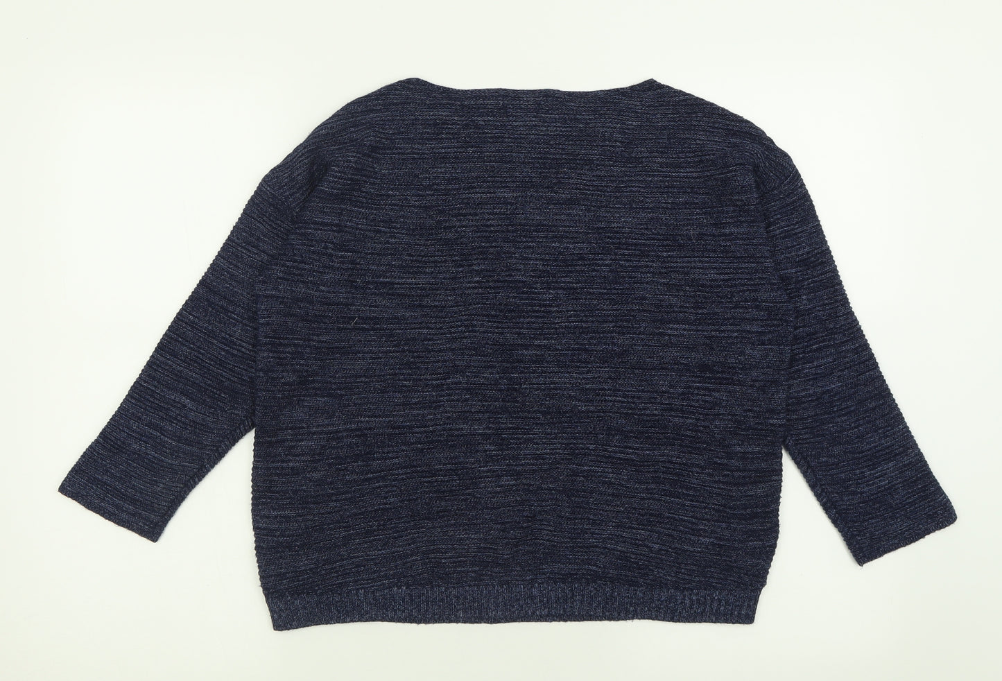 Massimo Dutti Womens Blue Boat Neck  Viscose Pullover Jumper Size L