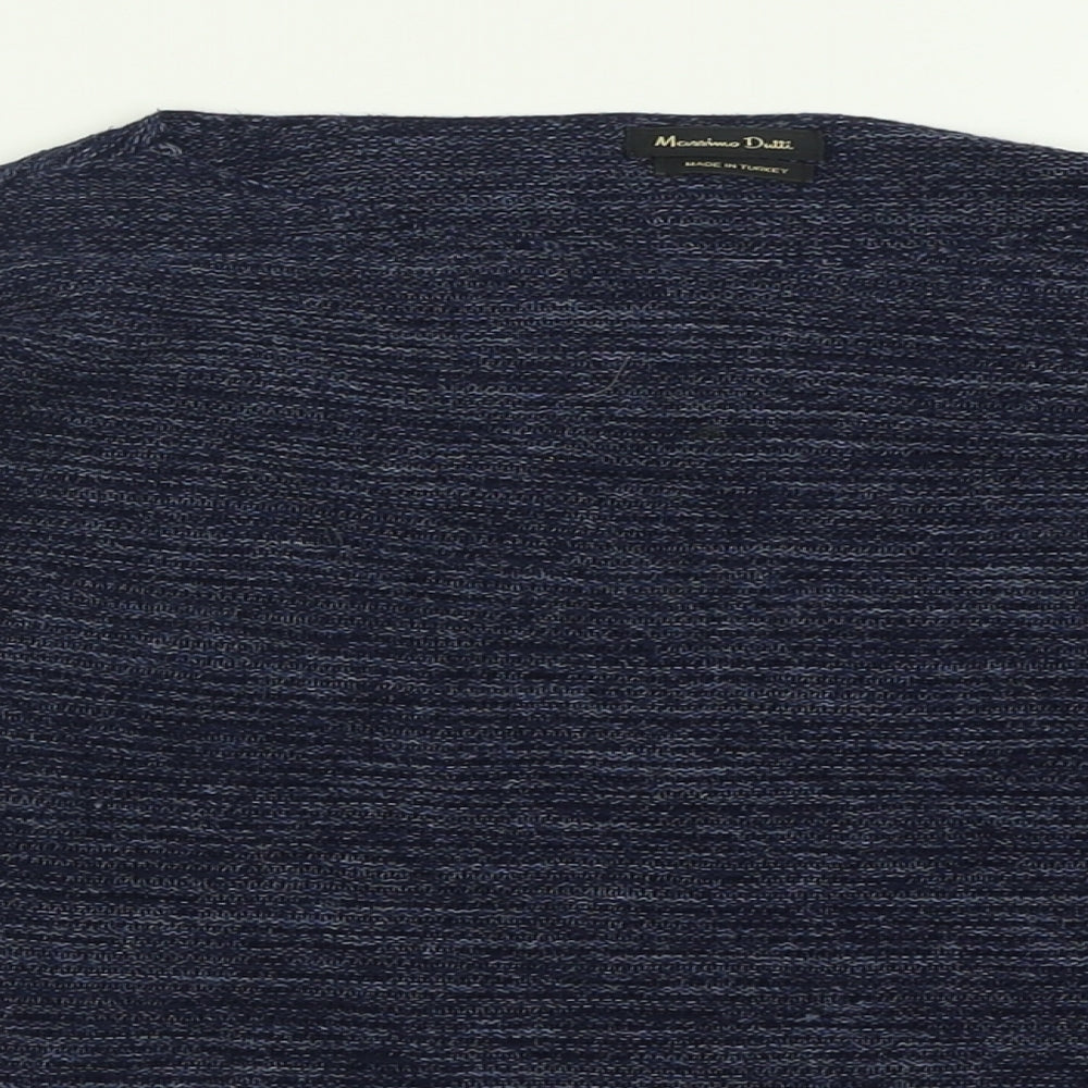 Massimo Dutti Womens Blue Boat Neck  Viscose Pullover Jumper Size L