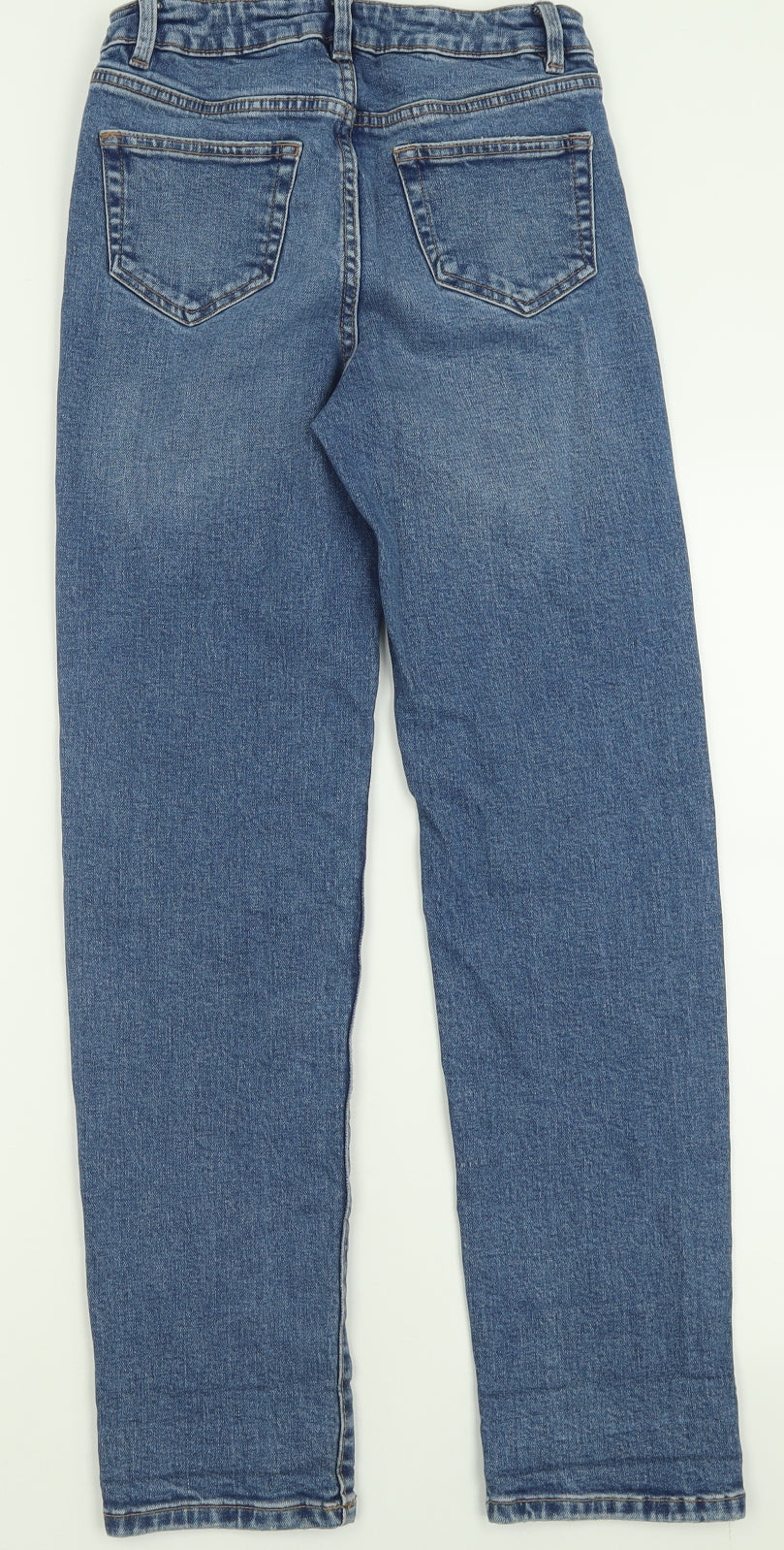 George Womens Blue  Cotton Straight Jeans Size 8 L29 in Regular Button