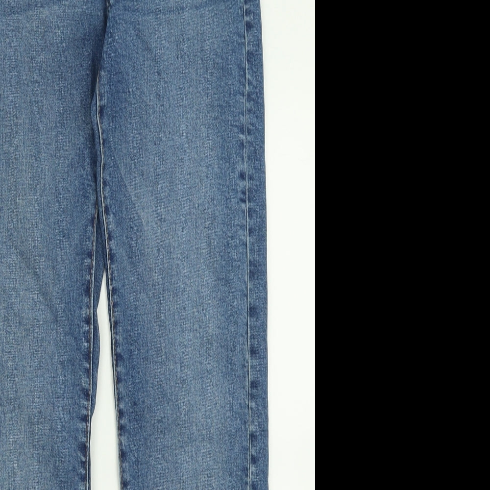 George Womens Blue  Cotton Straight Jeans Size 8 L29 in Regular Button