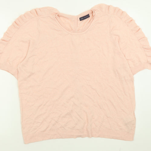 Marks and Spencer Womens Pink Crew Neck  Viscose Pullover Jumper Size 18