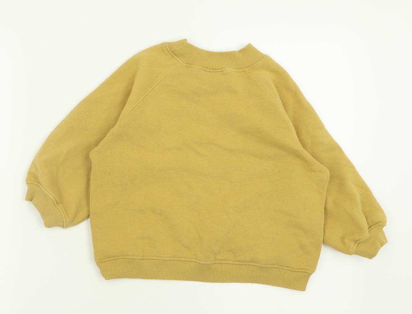 Zara Girls Yellow  Cotton Pullover Sweatshirt Size 4-5 Years  Pullover - Isla