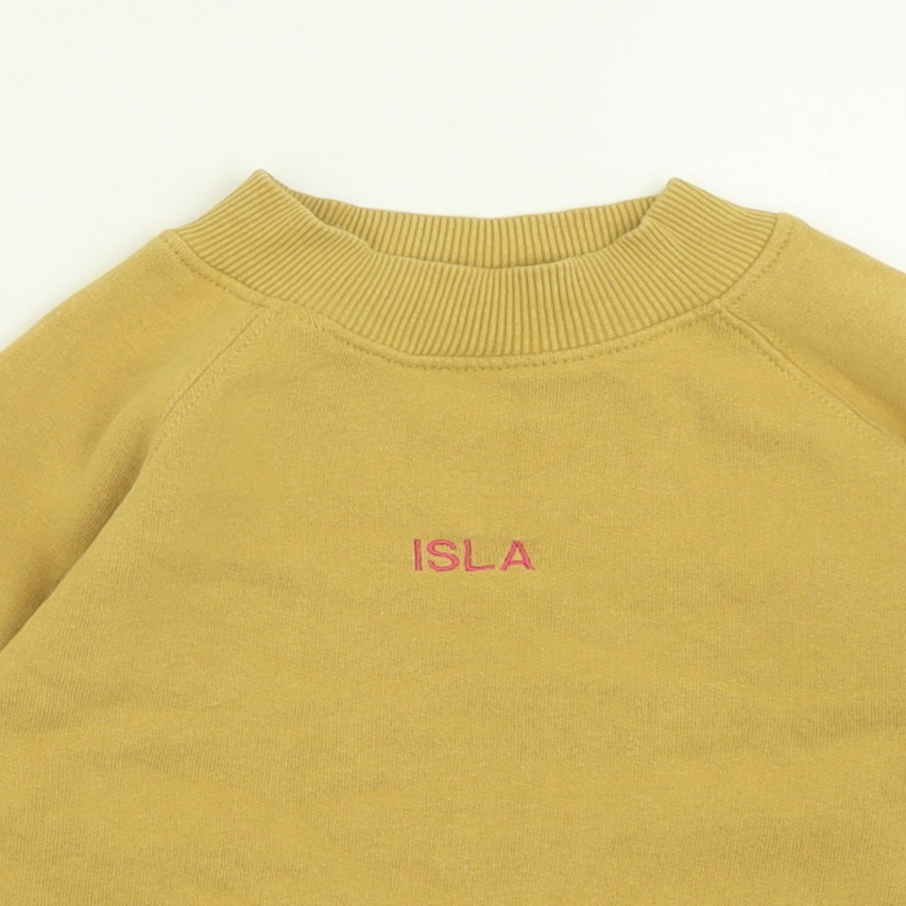 Zara Girls Yellow  Cotton Pullover Sweatshirt Size 4-5 Years  Pullover - Isla