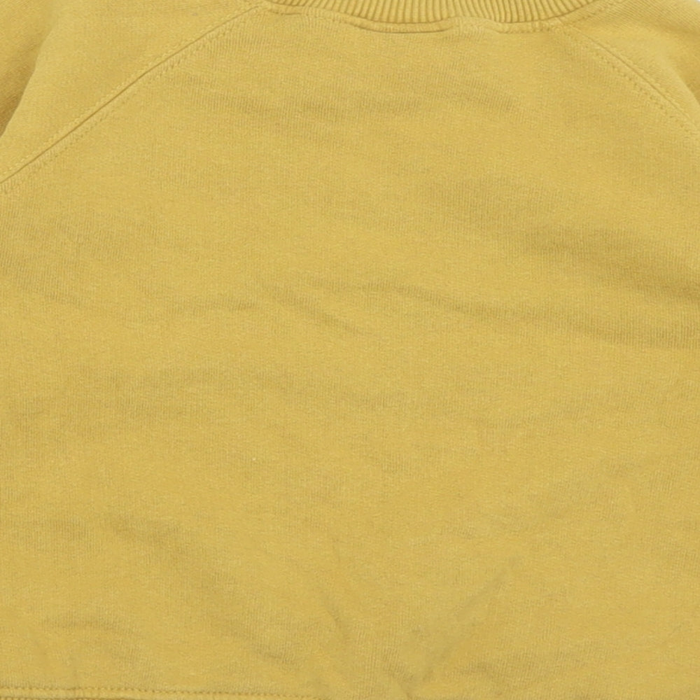 Zara Girls Yellow  Cotton Pullover Sweatshirt Size 4-5 Years  Pullover - Isla