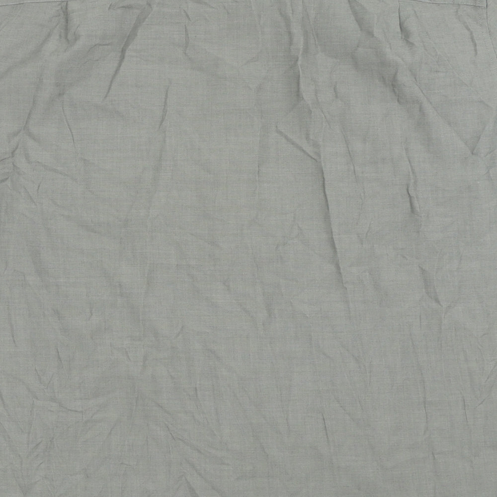 NEXT Mens Grey  Polyester  Button-Up Size 17.5 Collared Button