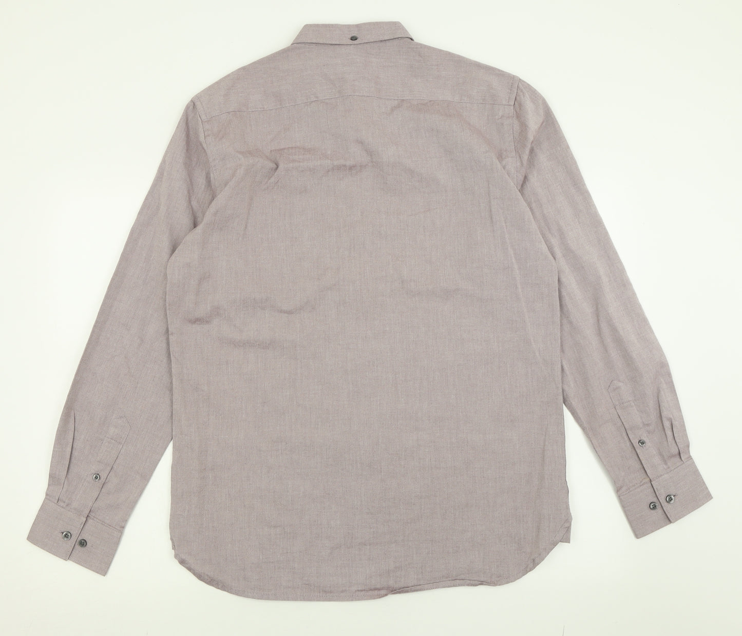 French Connection Mens Grey  Cotton  Button-Up Size L Collared Button