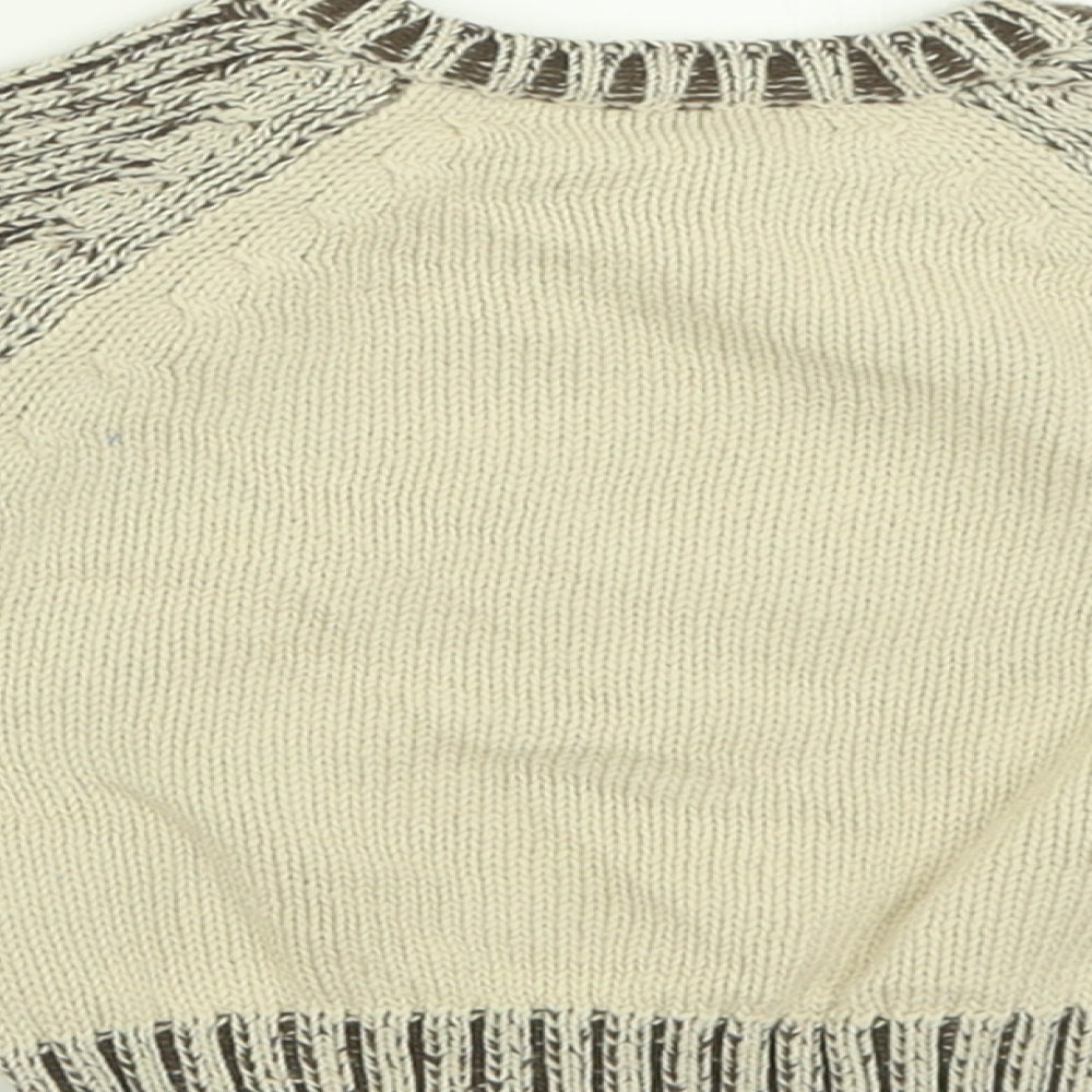 Matalan Boys Beige  Cotton Pullover Jumper Size 6-9 Months  Button