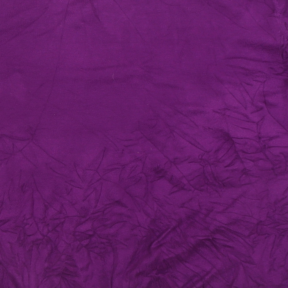 Casamia Womens Purple Crew Neck Geometric Viscose Pullover Jumper Size 2XL
