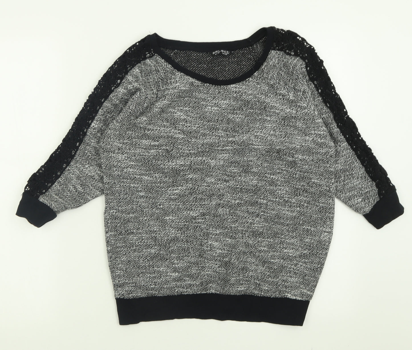 Select Womens Grey Crew Neck  Polyester Pullover Jumper Size 12