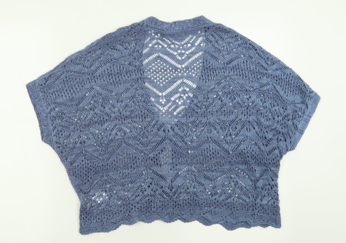 George Womens Blue V-Neck  Acrylic Cardigan Jumper Size M