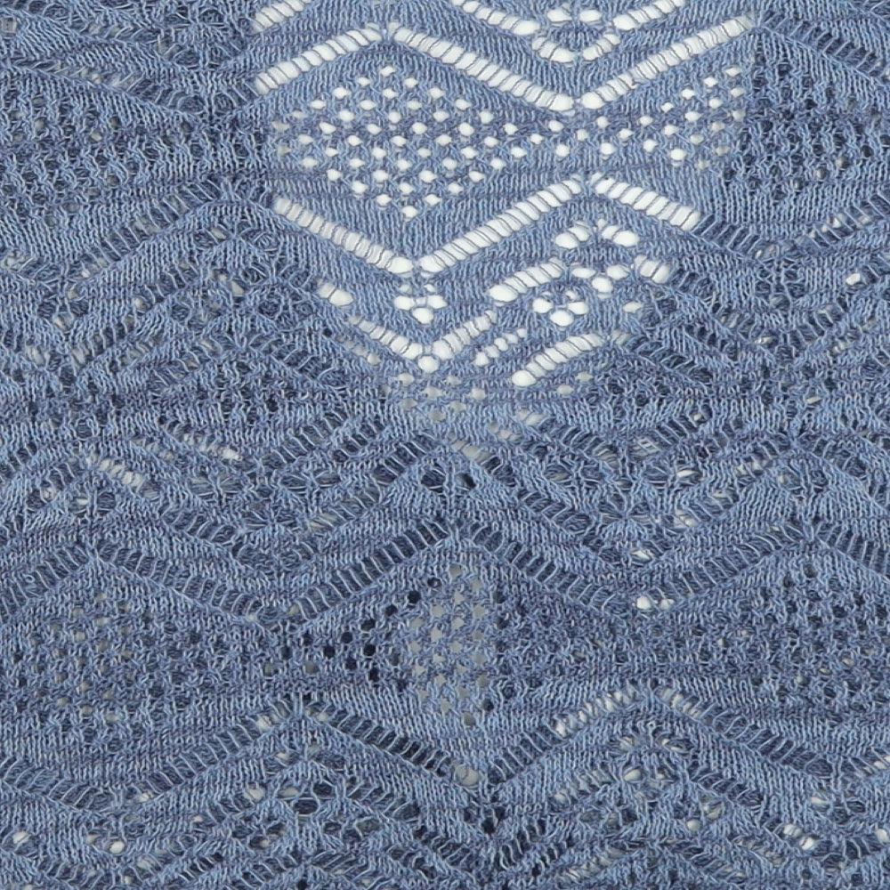 George Womens Blue V-Neck  Acrylic Cardigan Jumper Size M