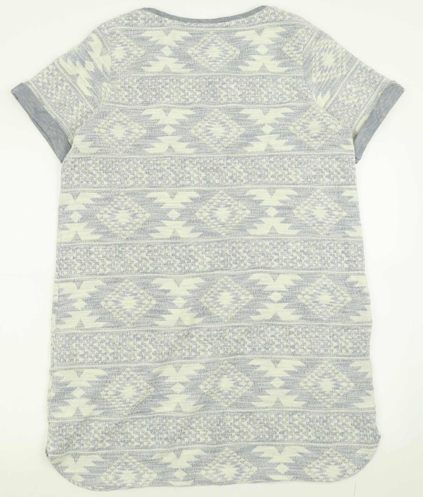 NEXT Womens Blue Geometric Cotton T-Shirt Dress  Size 18  Crew Neck Pullover