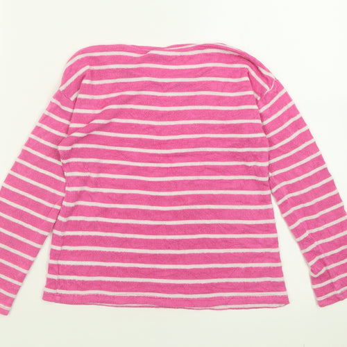 NEXT Girls Pink Striped Polyester Basic Casual Size 9 Years Crew Neck Pullover