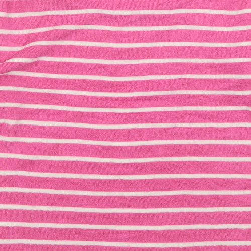 NEXT Girls Pink Striped Polyester Basic Casual Size 9 Years Crew Neck Pullover