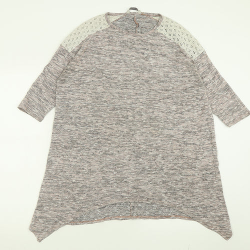 George Womens Purple  Viscose Tunic T-Shirt Size 12 Crew Neck