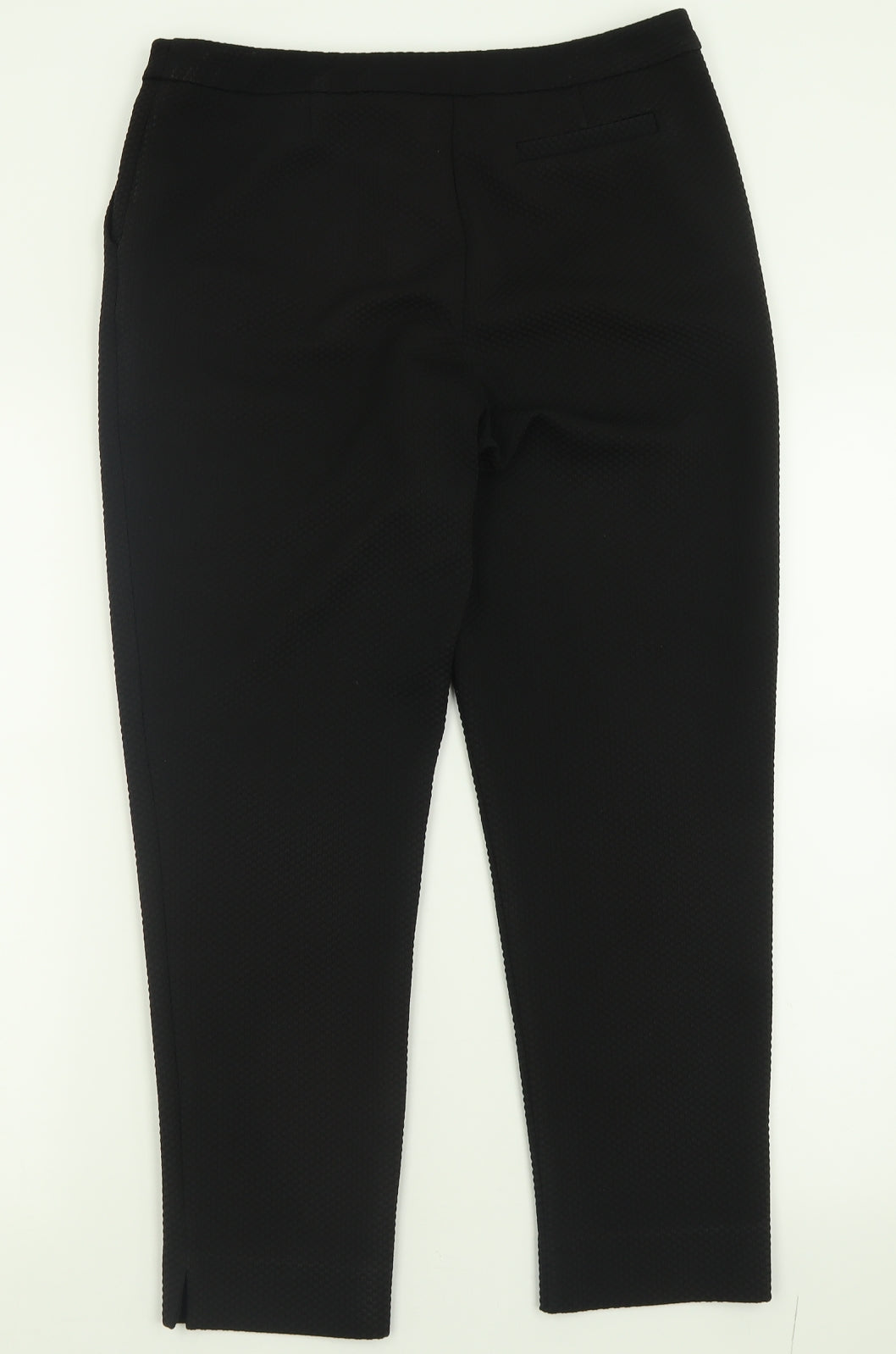BHS Womens Black  Polyester Trousers  Size 10 L27 in Regular Hook & Eye