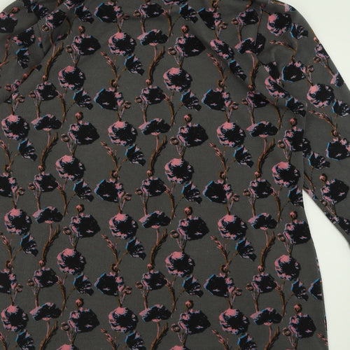 originals Womens Grey Geometric Polyester A-Line  Size 16  Roll Neck Pullover