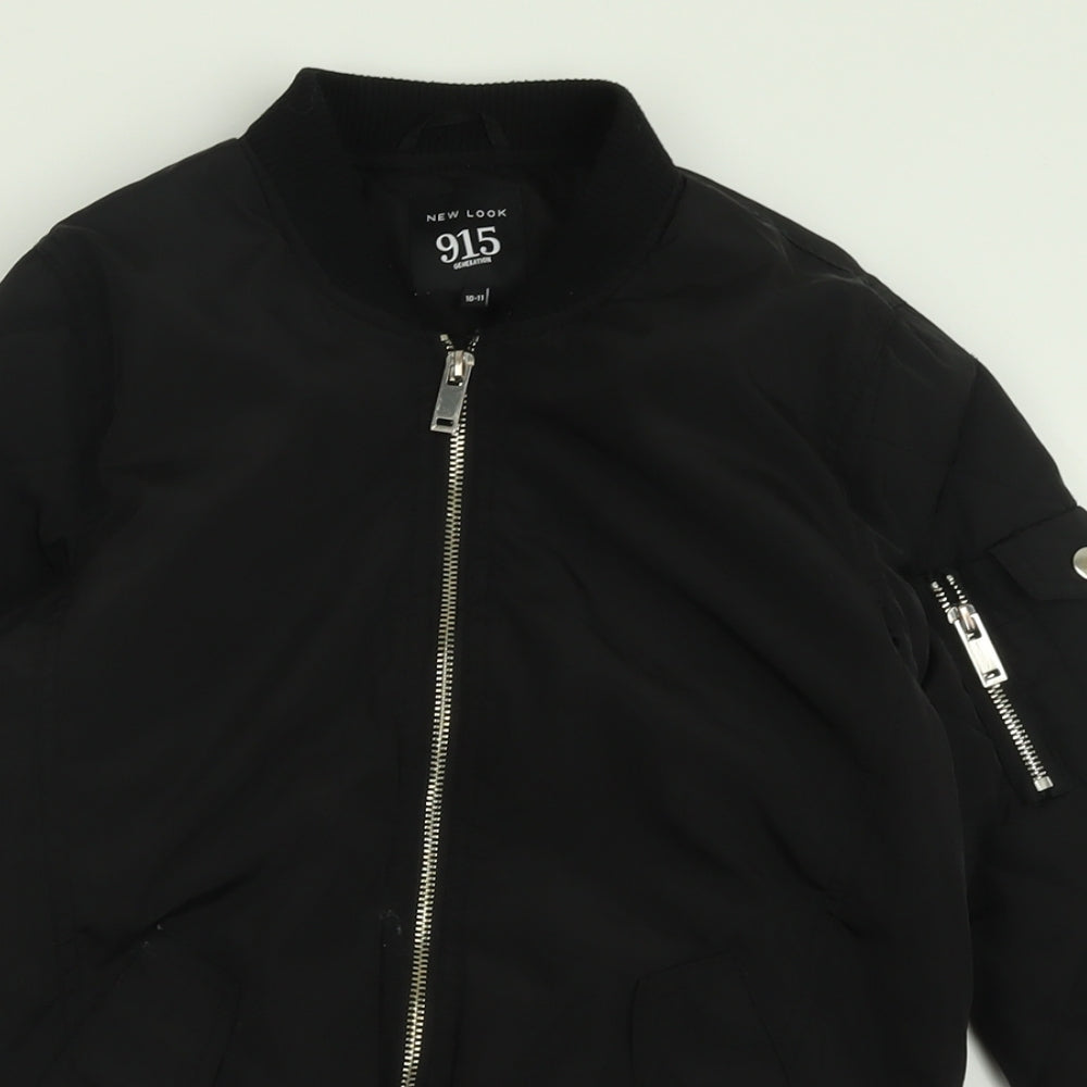 New Look Girls Black   Bomber Jacket Jacket Size 10-11 Years  Zip