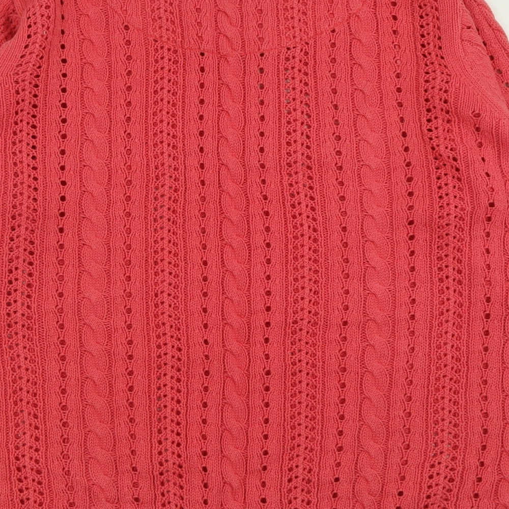 Per Una Womens Pink Crew Neck  Cotton Pullover Jumper Size 20