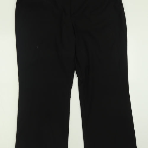 Preworn Womens Black  Polyester Trousers  Size 18 L26 in Regular Hook & Eye - Short Leg
