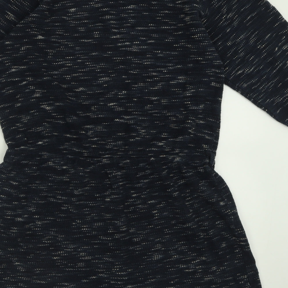 Sessun Womens Blue  Cotton A-Line  Size M  Crew Neck Button