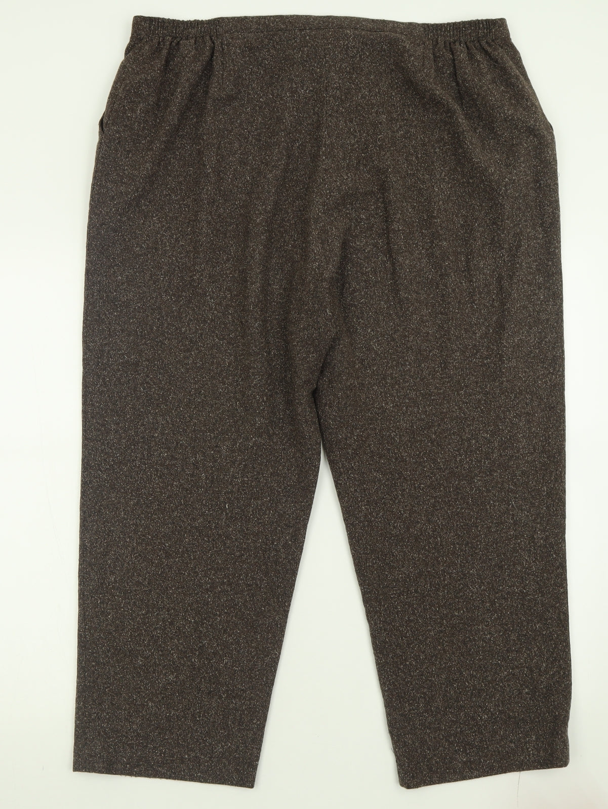essence Womens Brown  Wool Trousers  Size 22 L25 in Regular Hook & Eye