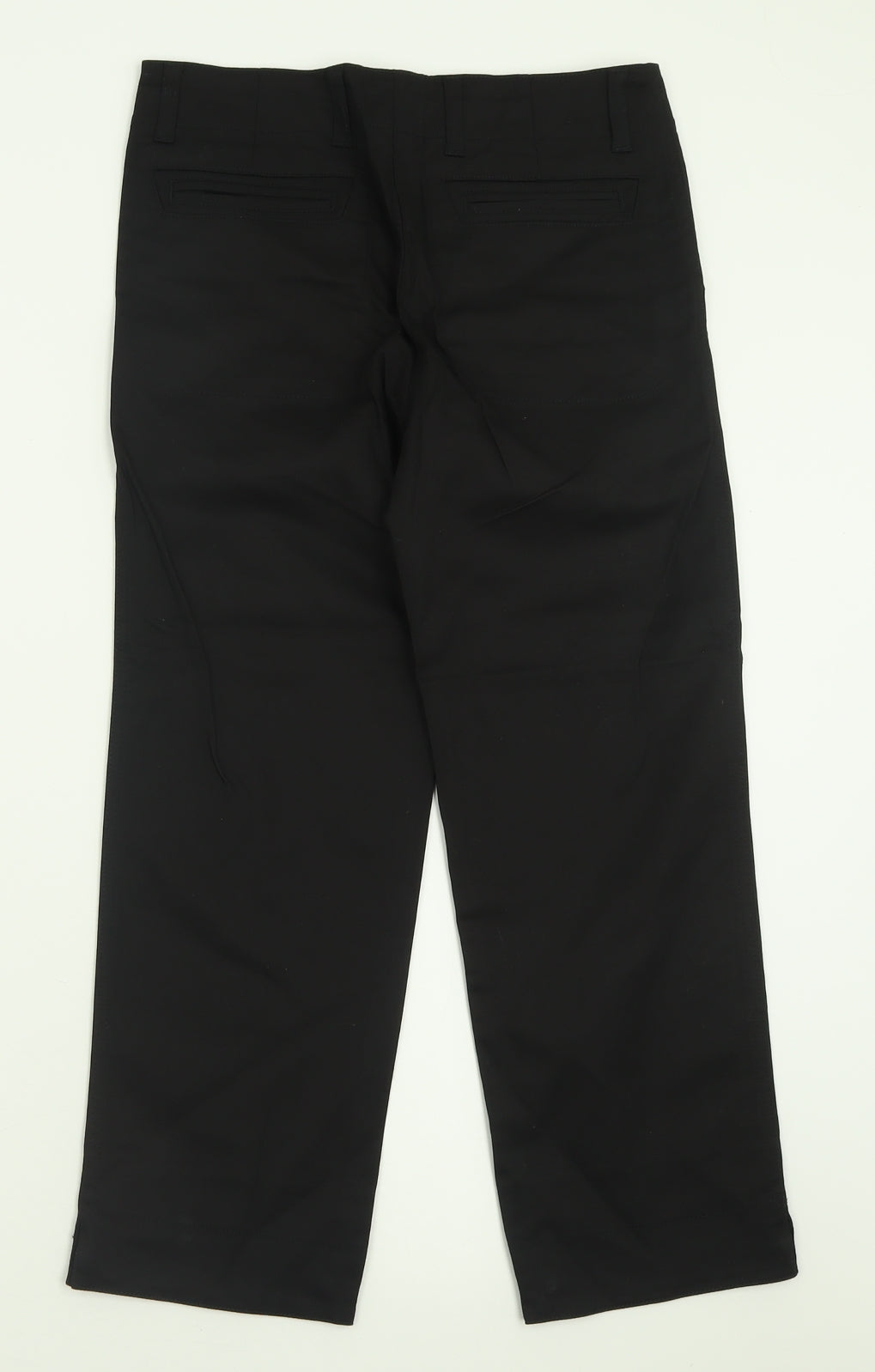 moose Womens Black  Cotton Cropped Trousers Size 8 L23 in Regular Button