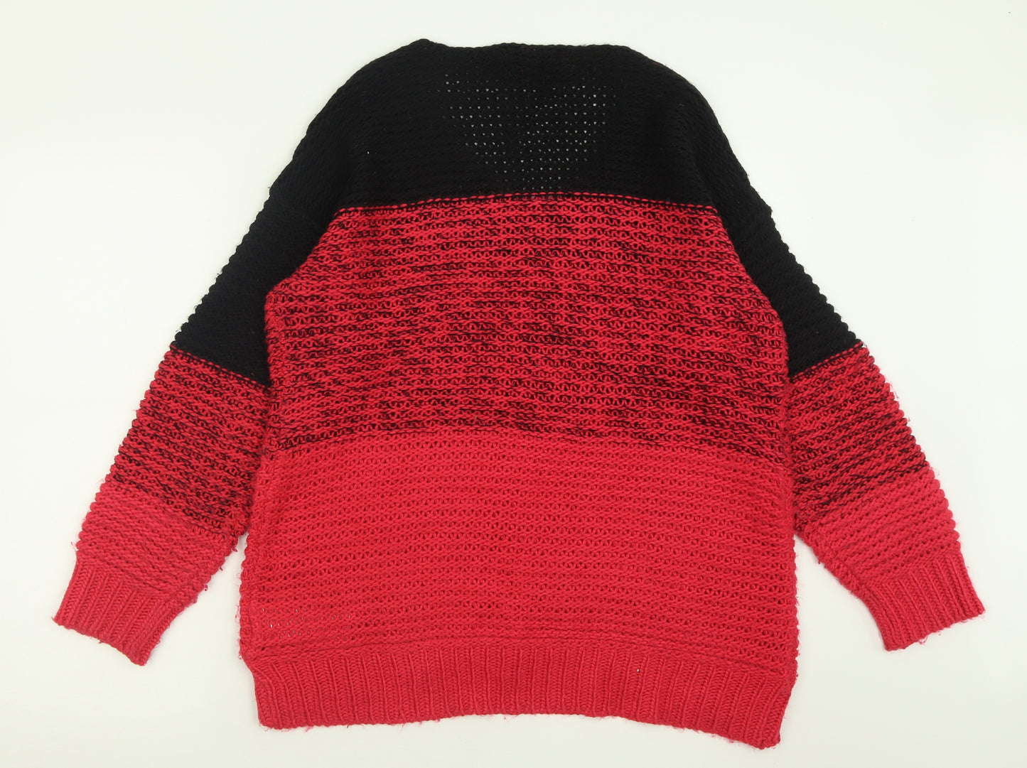 Heart &  Soul Womens Pink Crew Neck Striped Acrylic Pullover Jumper Size 16