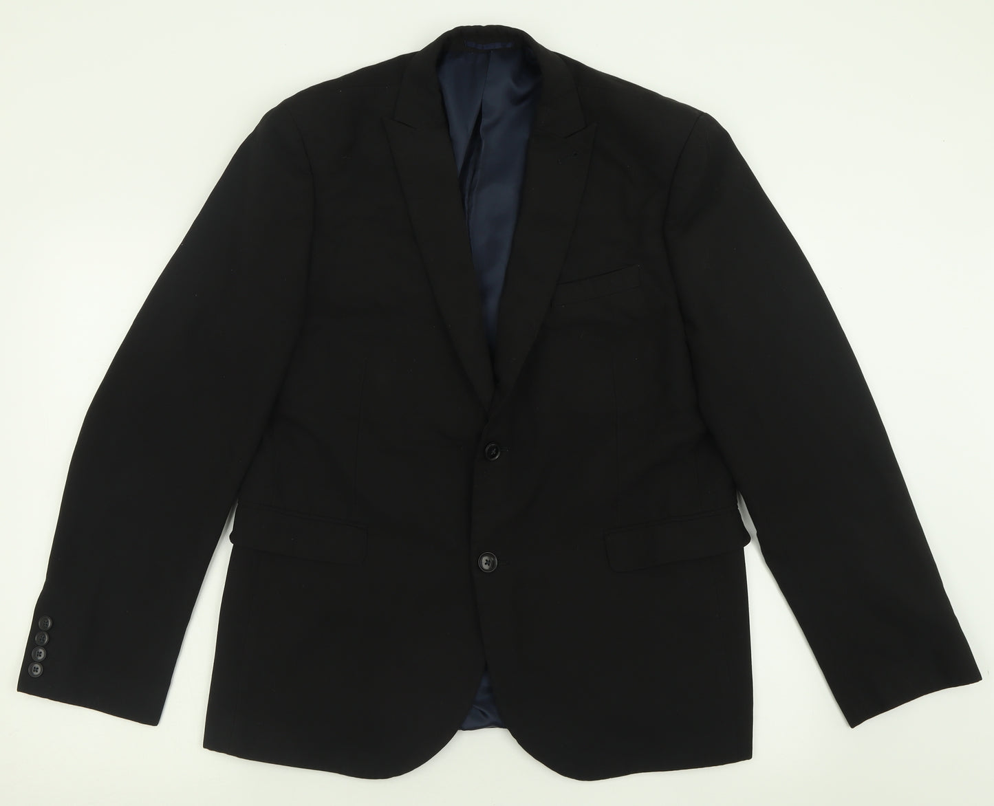 NEXT Mens Black  Polyester Jacket Suit Jacket Size 44