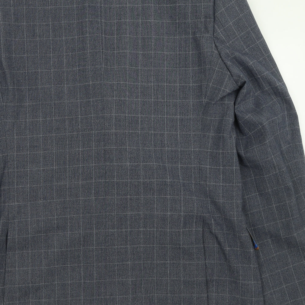 Marks and Spencer Mens Blue Check Polyester Jacket Suit Jacket Size 40