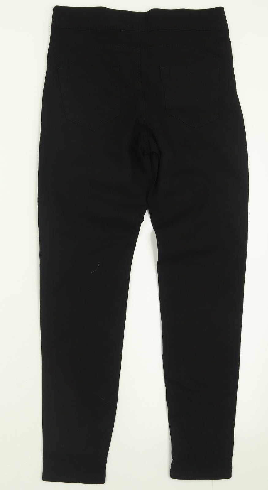 Denim & Co. Womens Black  Cotton Jegging Trousers Size 10 L28 in Regular