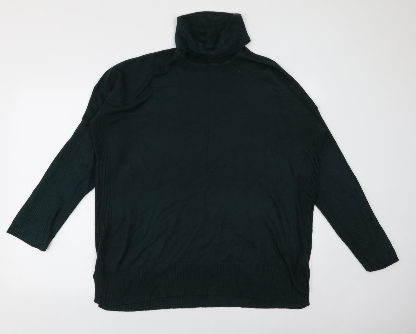 F&F Womens Green Roll Neck  Acrylic Pullover Jumper Size 18