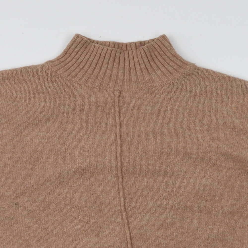 F&F Womens Beige High Neck  Polyester Pullover Jumper Size 18