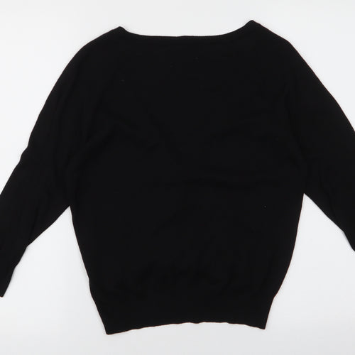 Atmosphere Womens Black V-Neck  Viscose Cardigan Jumper Size 12