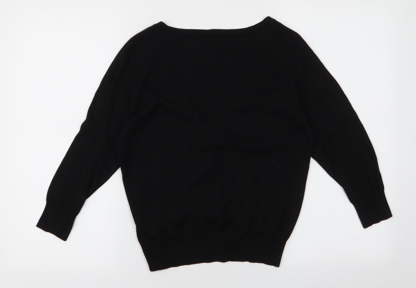 Atmosphere Womens Black V-Neck  Viscose Cardigan Jumper Size 12
