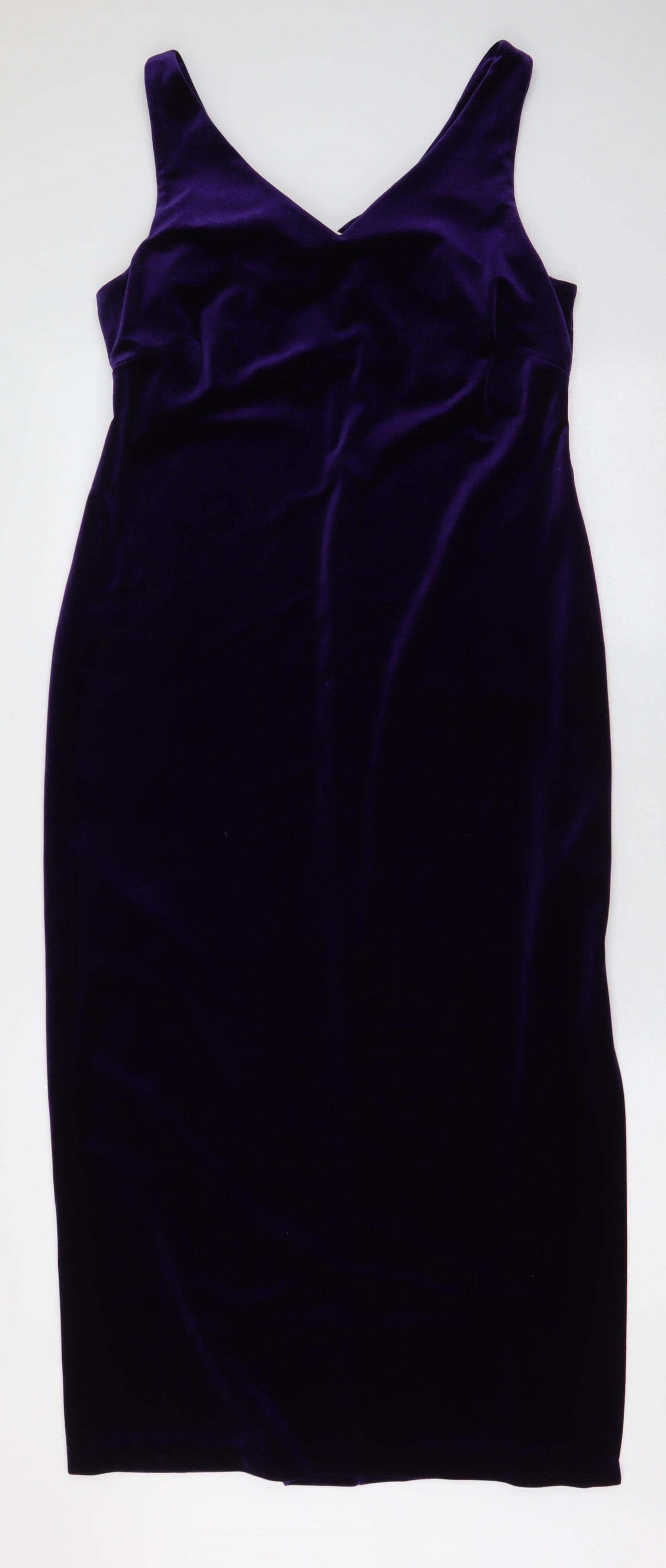 Dorothy Perkins Womens Purple  Polyester Bodycon  Size 14  V-Neck Pullover