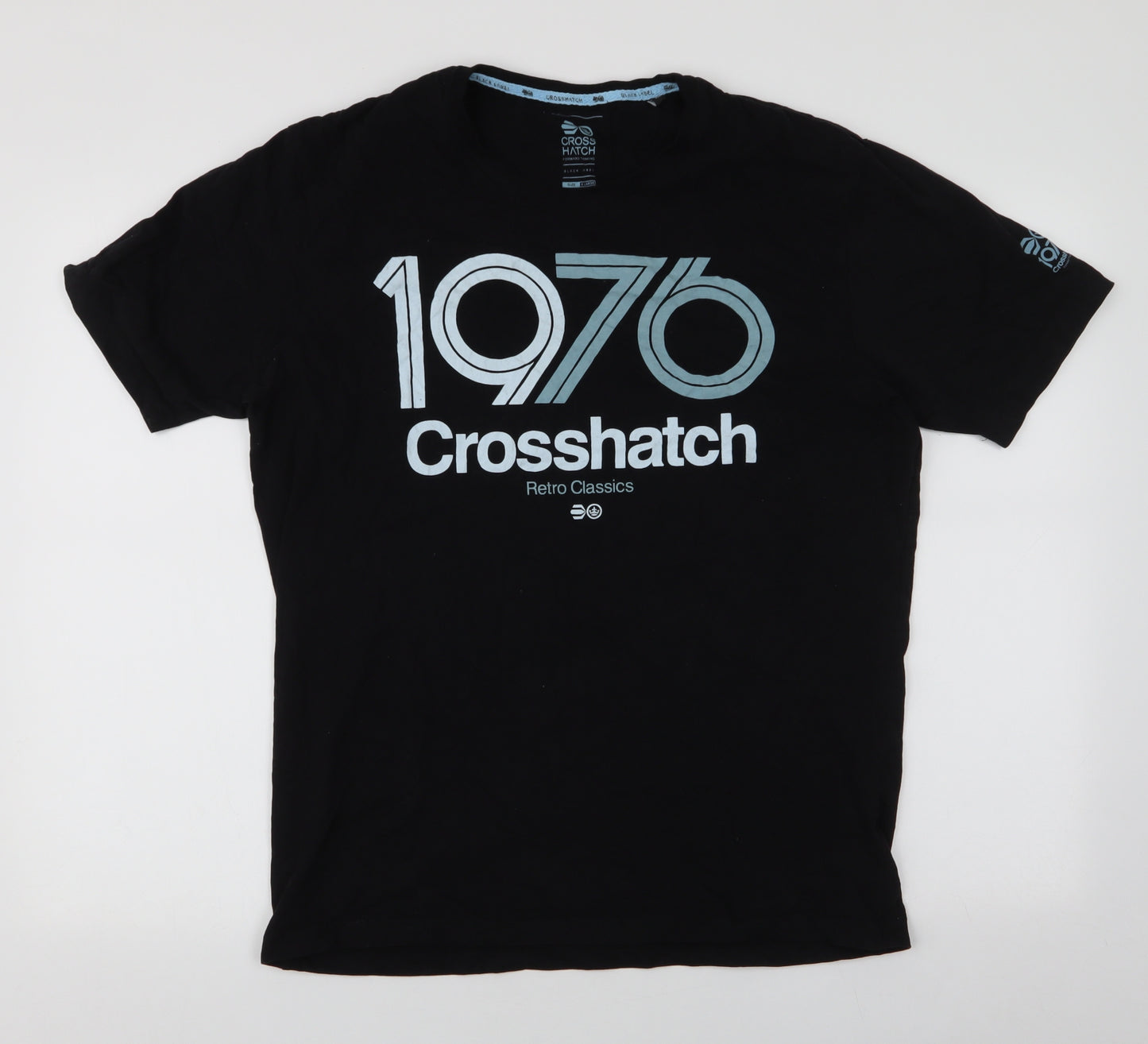 Cross Hatch Mens Black  Cotton  T-Shirt Size XL Round Neck