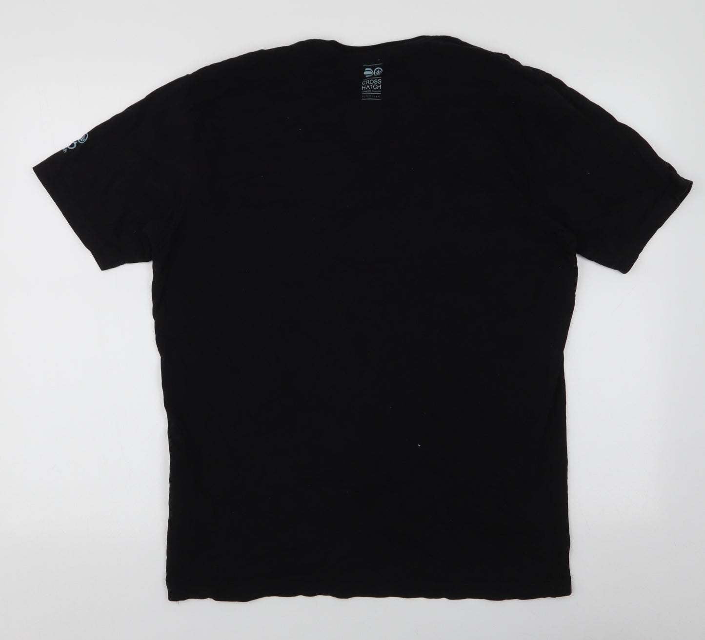 Cross Hatch Mens Black  Cotton  T-Shirt Size XL Round Neck